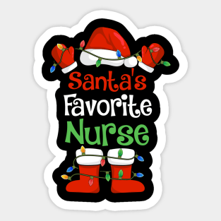 Santa's Favorite Nurse Funny Christmas Pajamas Sticker